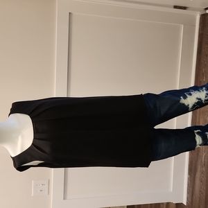 Apt. 9 Flowy Black Tank Top with Beaded Neck Detail